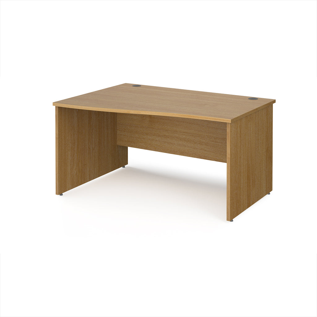 Wood-effect wave office desk on a white background