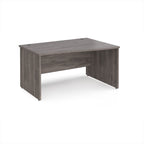 Grey wood-effect wave office desk on a white background