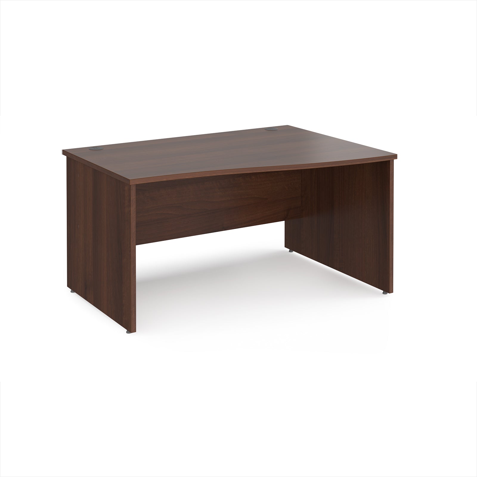 Wood-effect wave office desk on a white background