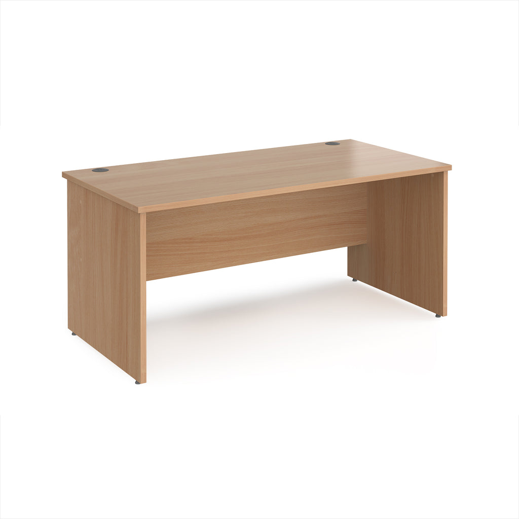 Wooden office desk on a white background
