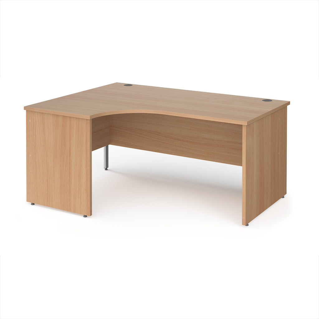 Wooden corner desk on a white background