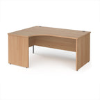 Wooden corner desk on a white background