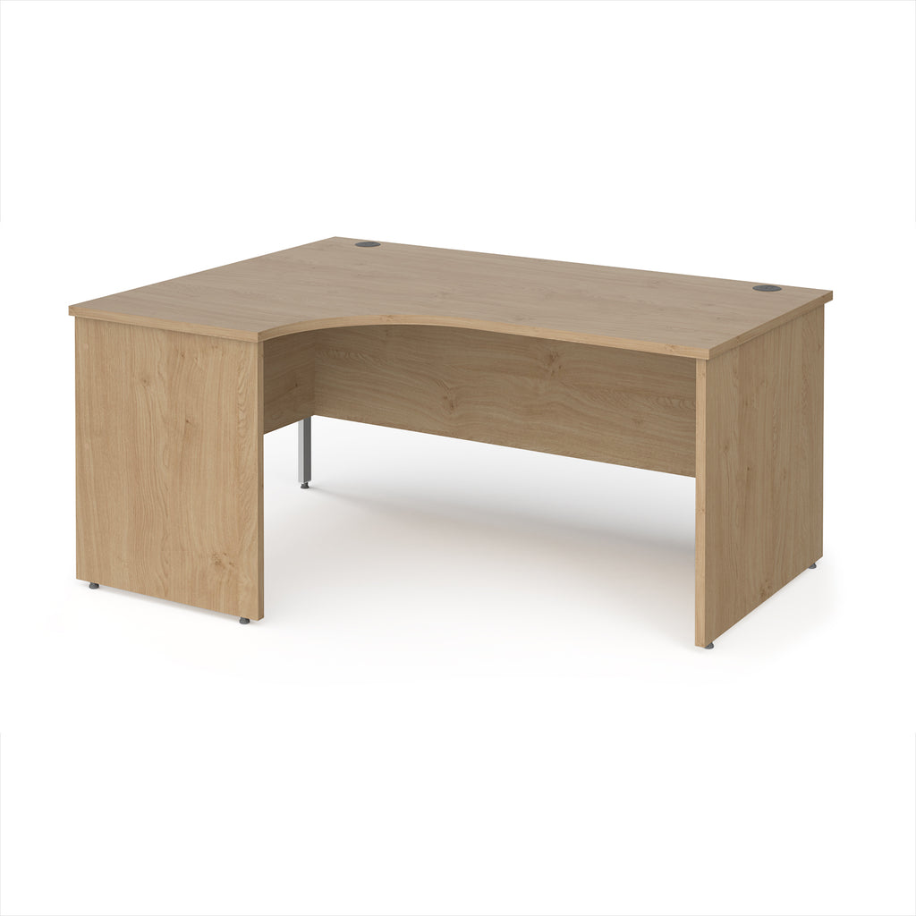 Wooden corner desk on a white background