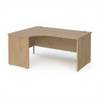Wooden corner desk on a white background