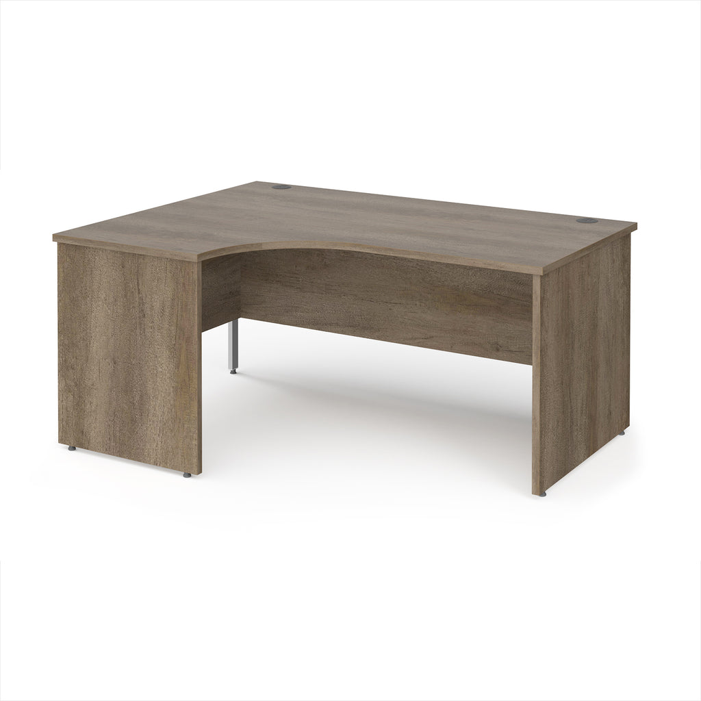 Wooden corner desk on a white background