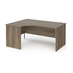 Wooden corner desk on a white background