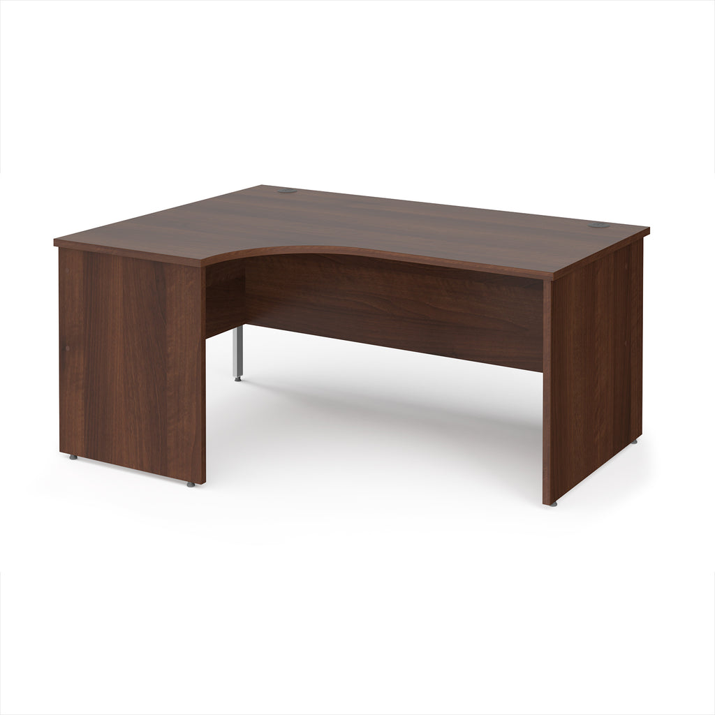 Wooden corner desk on a white background
