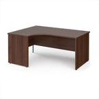 Wooden corner desk on a white background