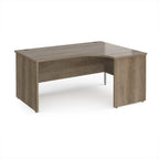 Wooden corner desk on a white background