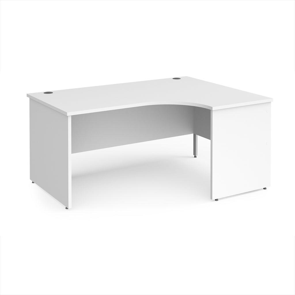 Wooden corner desk on a white background
