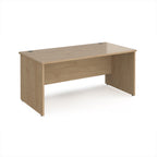 Wooden office desk on a white background