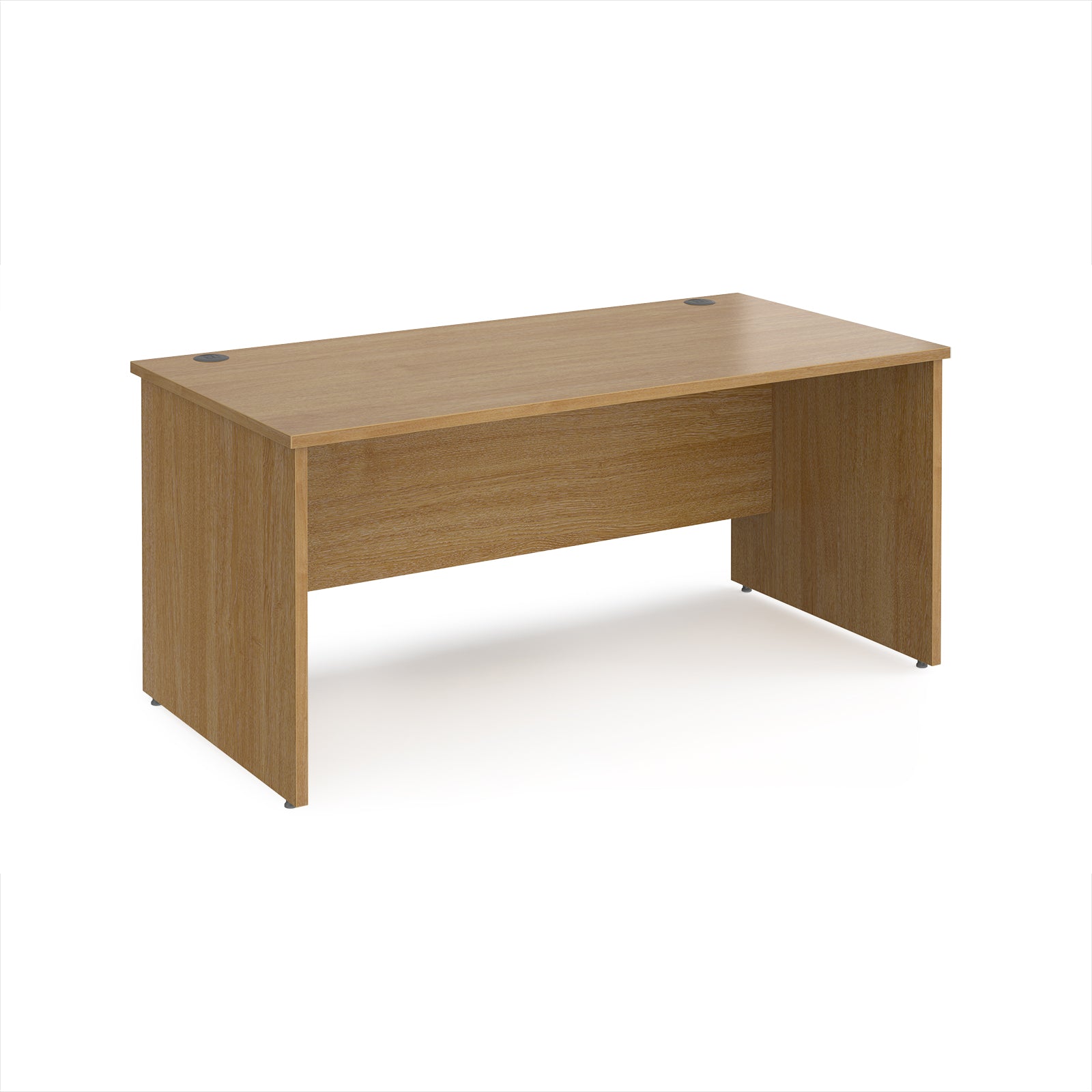 Wooden office desk on a white background