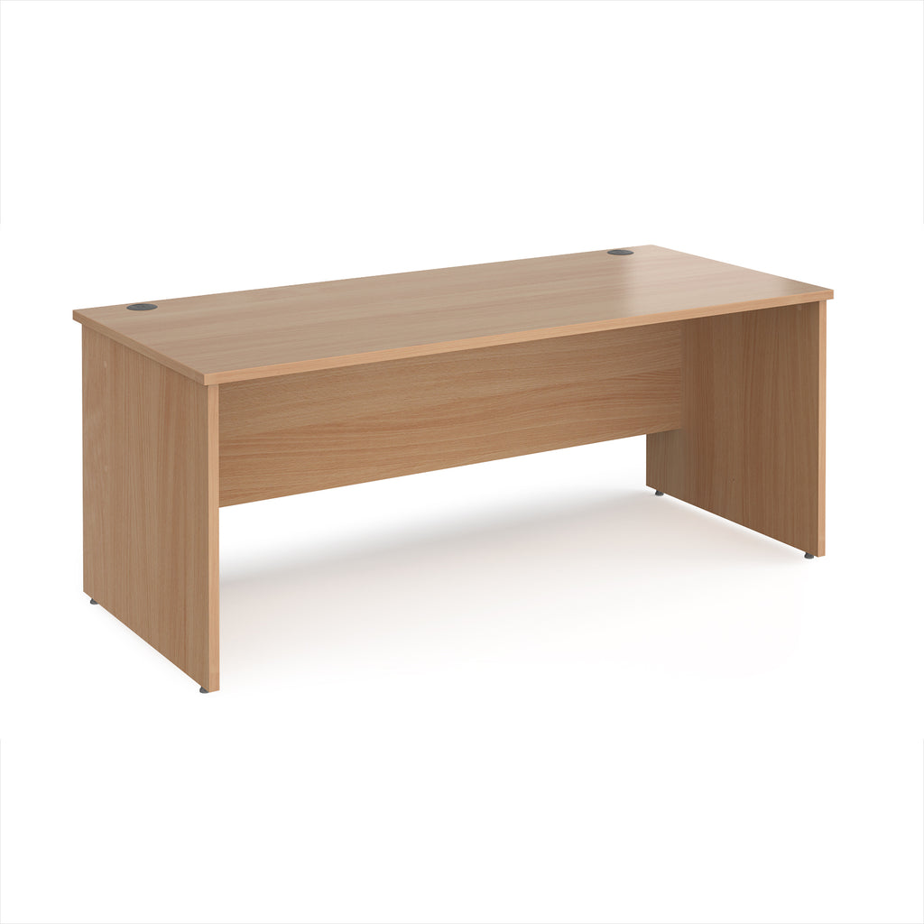 Wooden office desk on a white background