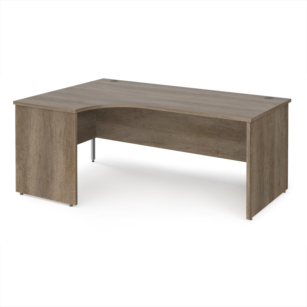 Wooden corner desk on a white background