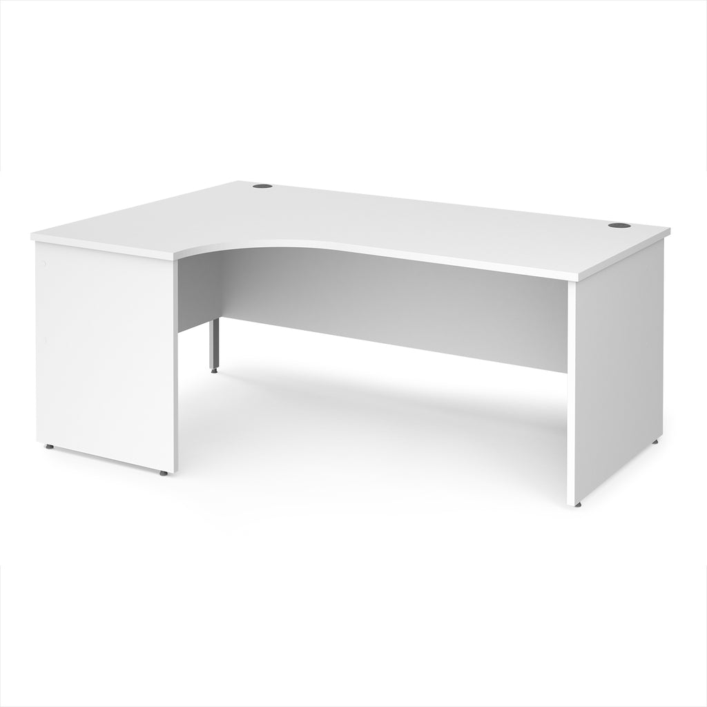 Wooden corner desk on a white background