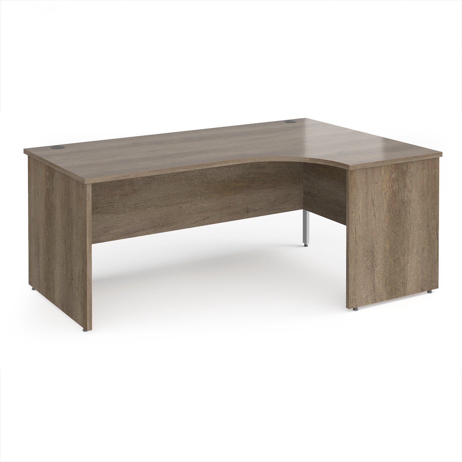 Wooden corner desk on a white background