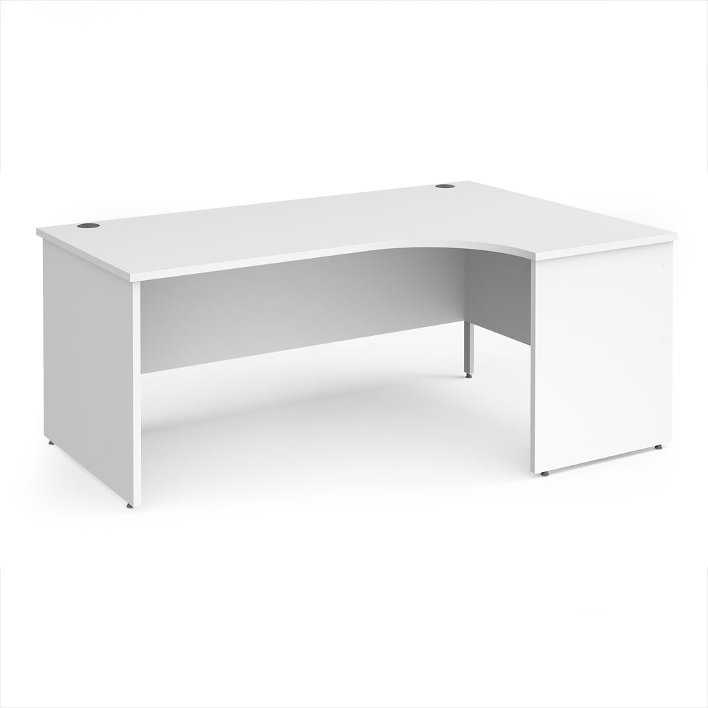 Wooden corner desk on a white background