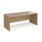Wooden office desk on a white background
