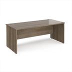 Wooden office desk on a white background