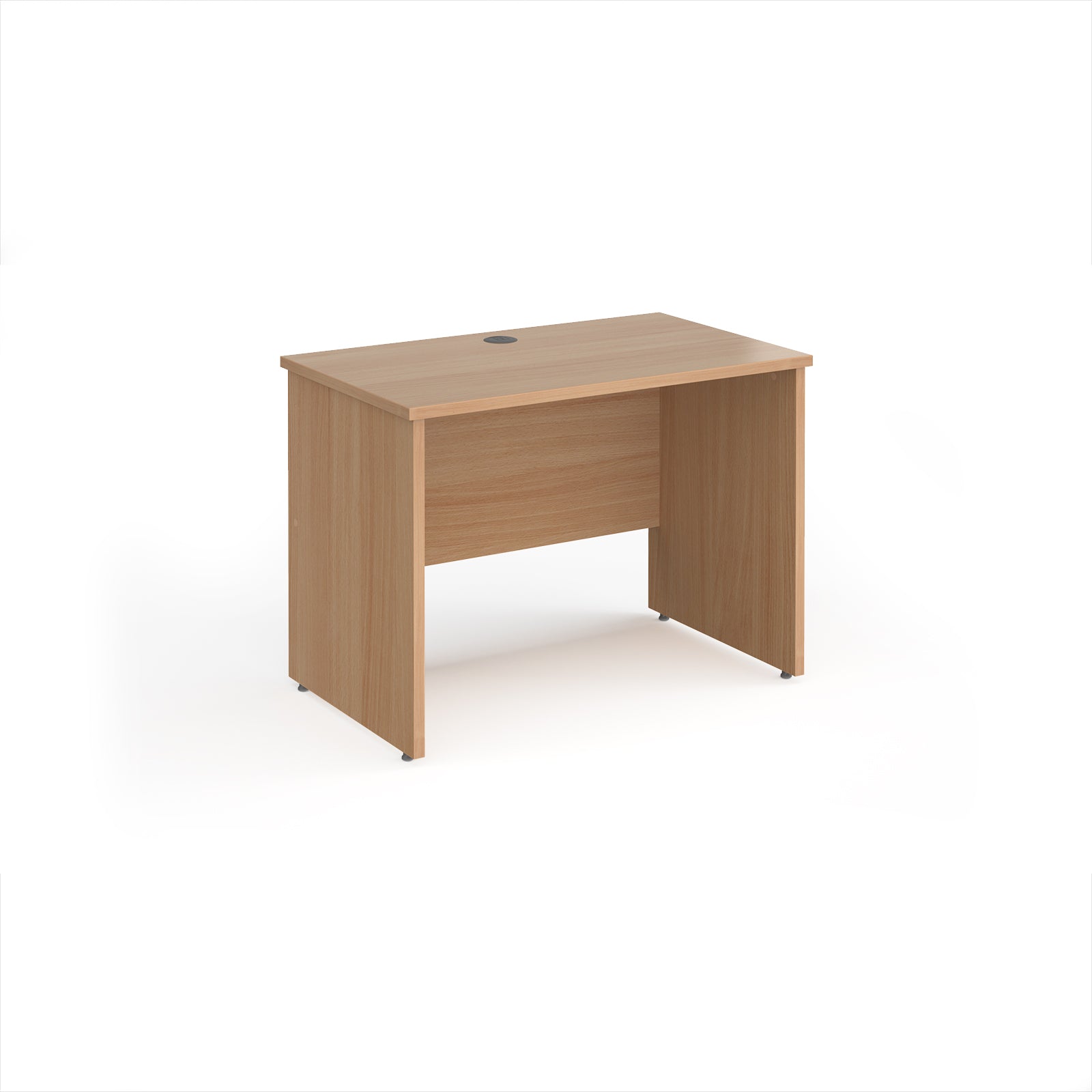 Wooden office desk on a white background