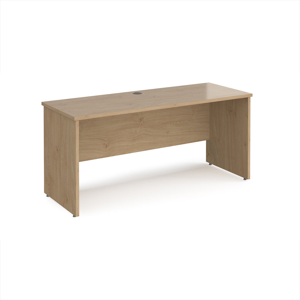 Wooden office desk on a white background