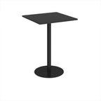 Black square table on a white background
