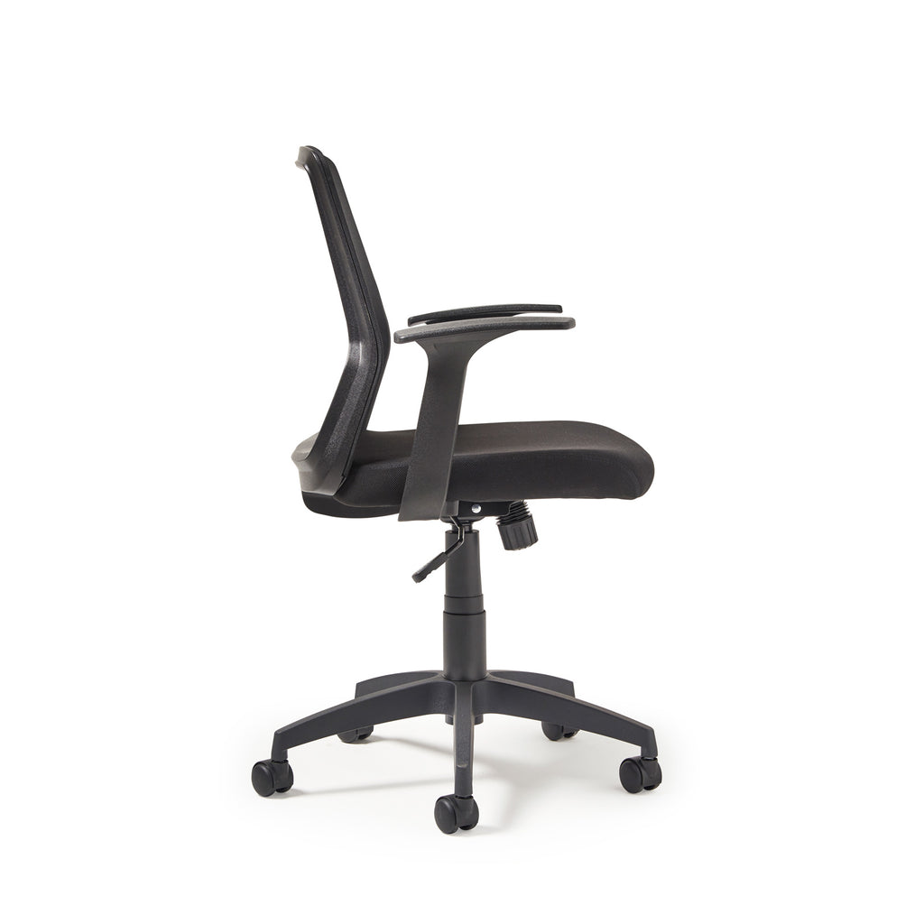 Black office chair on a white background