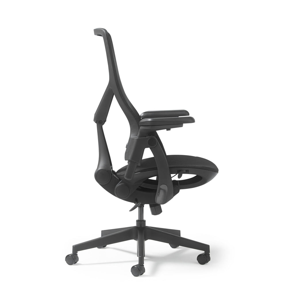 Black office chair on a white background