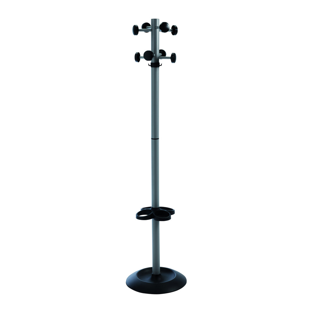 Coat stand with multiple hooks on a white background