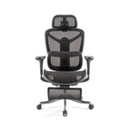 Black ergonomic office chair on a white background