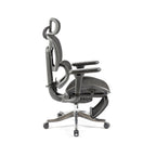 Black ergonomic office chair on a white background
