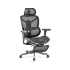 Black ergonomic office chair on a white background