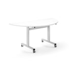 White conference table with wheels on a white background
