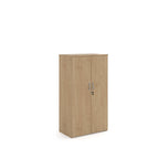 Wooden cabinet with two doors on a white background