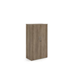 Wooden cabinet with a white background