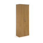 Wooden cabinet with two doors on a white background