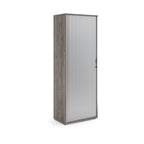 Tall cabinet with a glass door on a white background