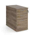 Wooden file cabinet with two drawers on a white background