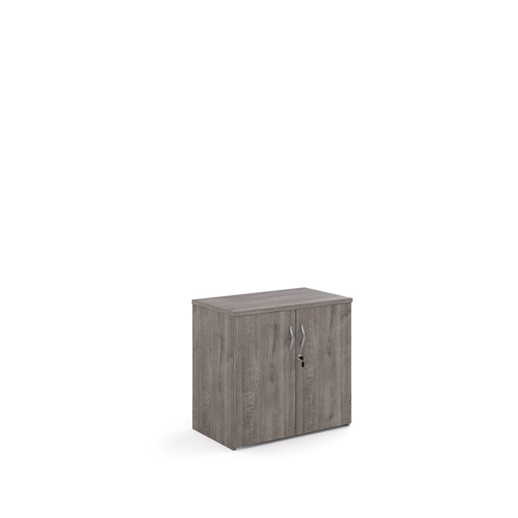 Wooden cabinet with two doors on a white background