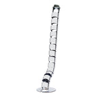 Vertical desk cable management spine with a opaque finish, segmented flexible design, and weighted base, shown on a white background.