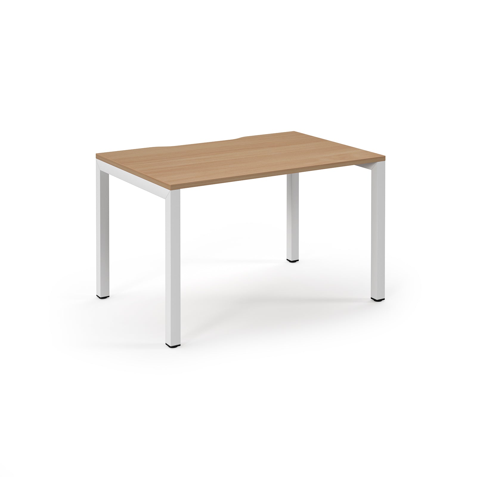 Wooden desk with white frame on a white background
