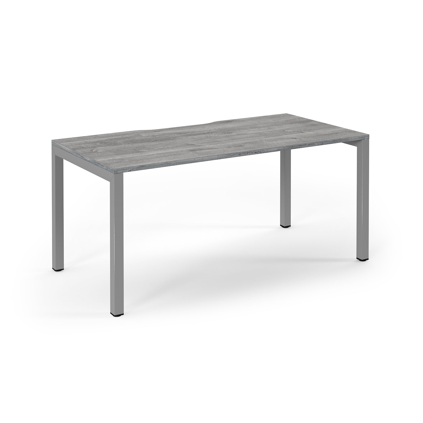 Rectangular grey table on a white background