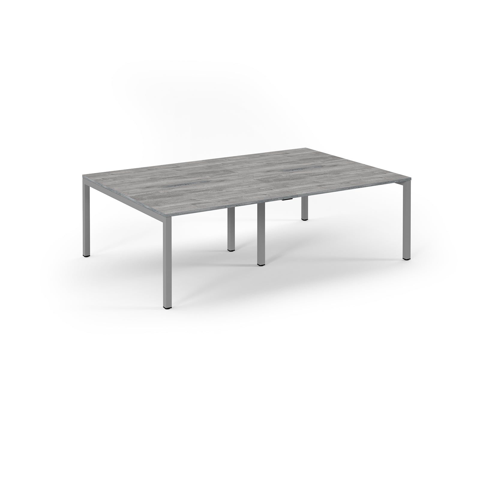 Rectangular outdoor table with a grey surface on a white background