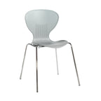 Modern chair with a light grey seat and backrest on a white background