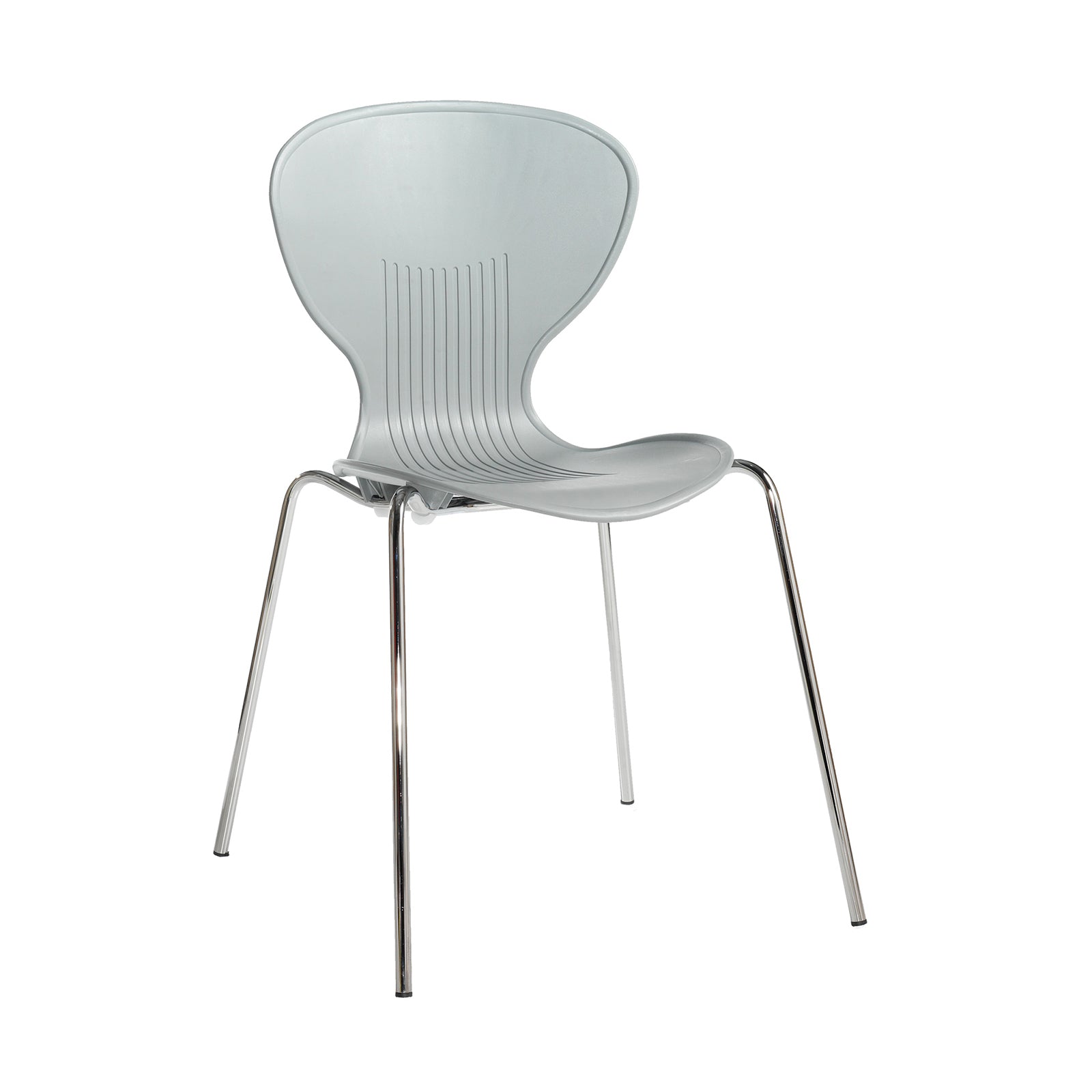 Modern chair with a light grey seat and backrest on a white background