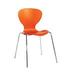 Orange chair with metal legs on a white background
