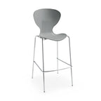 Gray bar stool with metal legs on a white background
