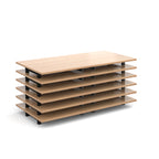 Stacked rectangular tables, shown against a white background. Designed for flexible office tables and training rooms.
