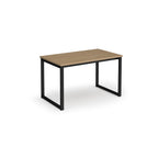 Rectangular wood-effect office table with a minimalist design and metal frame legs, suitable for meeting rooms or workspaces, shown on a white background.