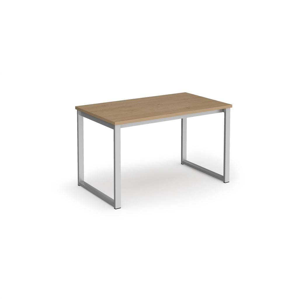 Rectangular wood-effect office table with a minimalist design and metal frame legs, suitable for meeting rooms or workspaces, shown on a white background.